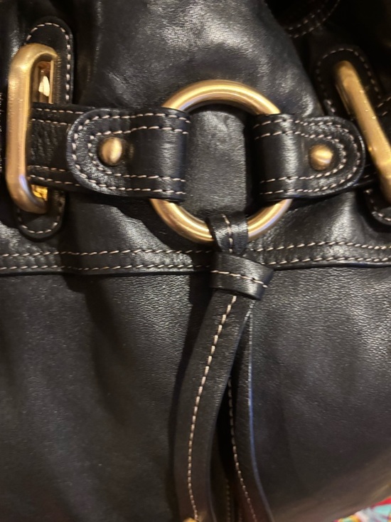 B. Makowsky all leather bag with Gold hardware main image 1